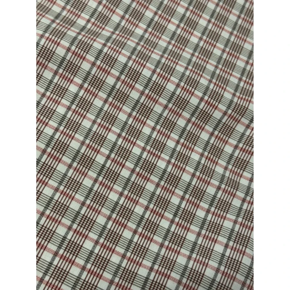 Banana Republic Custom 078 Wash Shirt Mens XL Tall Tailored Slim Fit Plaid Red
